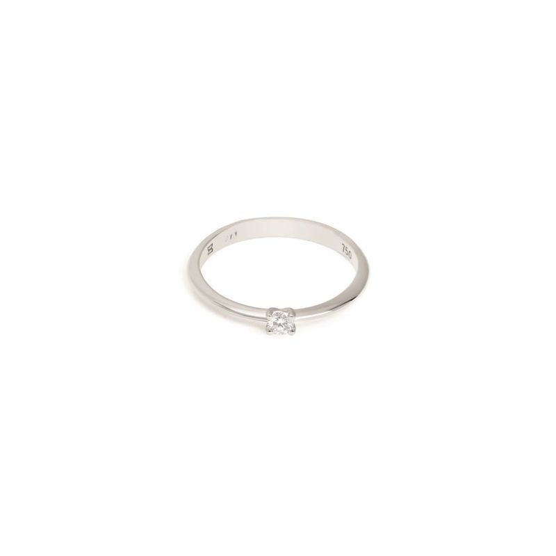 Anel em ouro branco e diamante - 10 pontos - Solit rio 1
