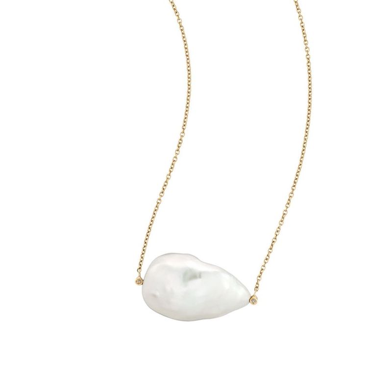 Colar em ouro amarelo  p rola barroca e diamantes - Unique 0