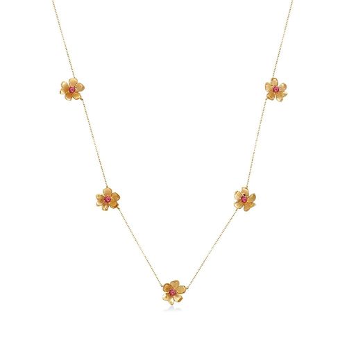 Colar em ouro amarelo e turmalina rosa - Maria Sem Vergonha