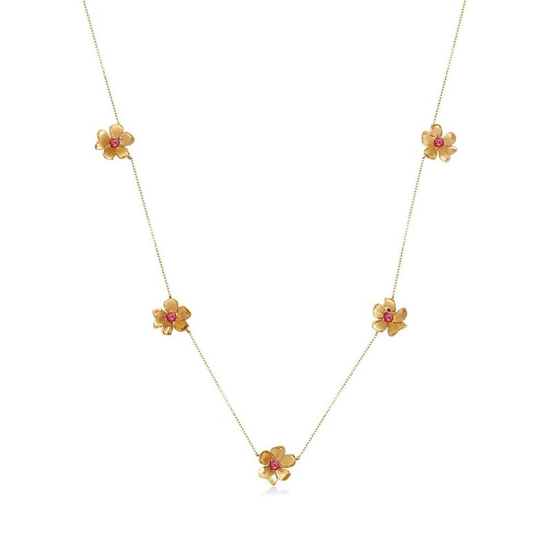 Colar em ouro amarelo e turmalina rosa - Maria Sem Vergonha 0