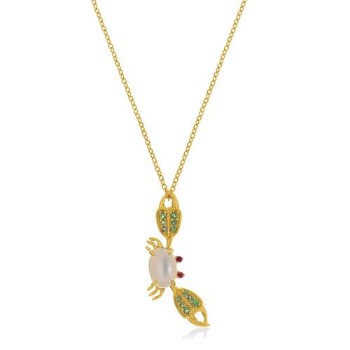 Colar em ouro amarelo, madrepérola, tsavoritas e rubis - Siri