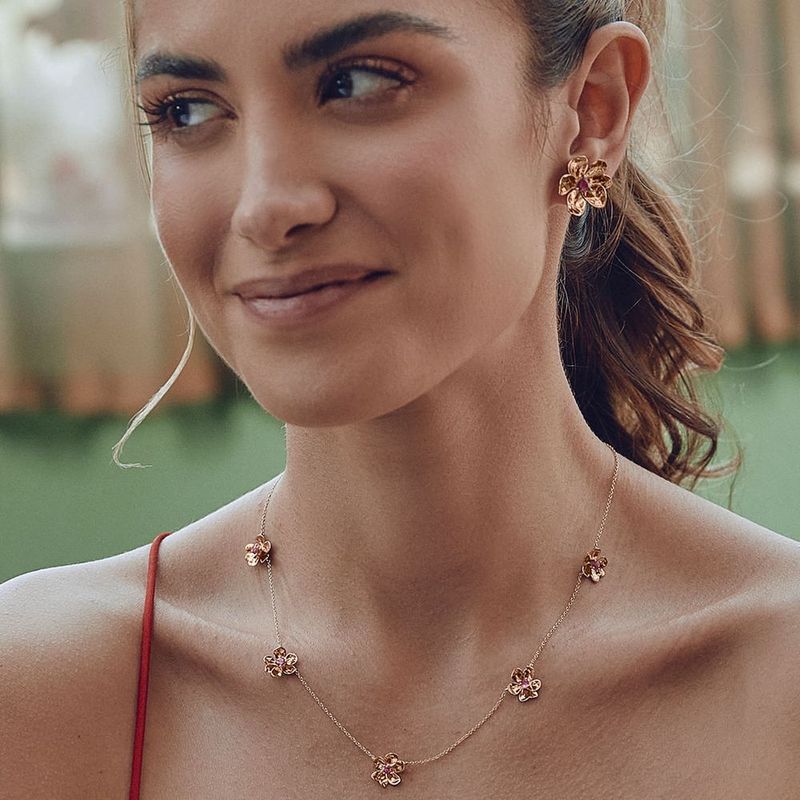 Colar em ouro amarelo e turmalina rosa - Maria Sem Vergonha 1