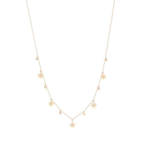 Colar em ouro amarelo e topázios brancos - Estrela Guia