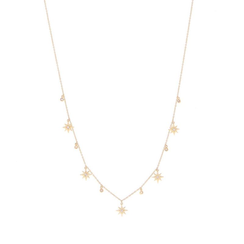 Colar em ouro amarelo e top zios brancos - Estrela Guia 0