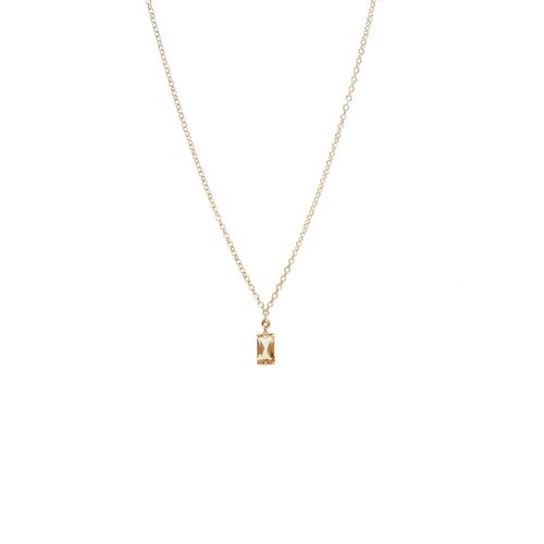 Colar em ouro amarelo e citrino - Baguette