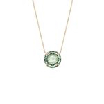 Colar em ouro amarelo  diamante  prasiolita e top zio verde - Aquarela 0