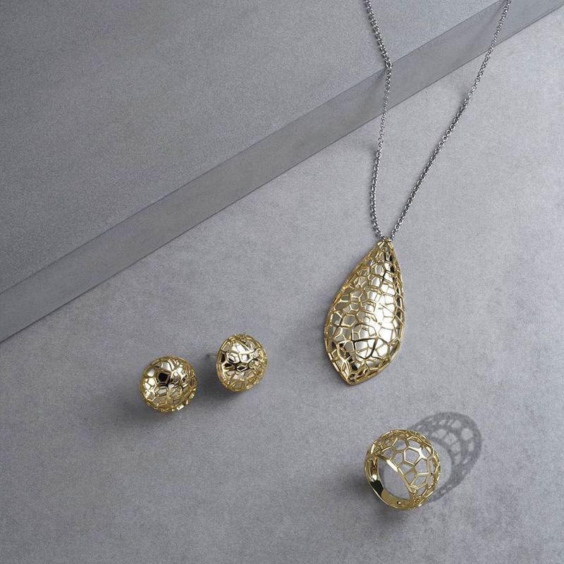 Colar em prata e ouro amarelo - Reflexo 2