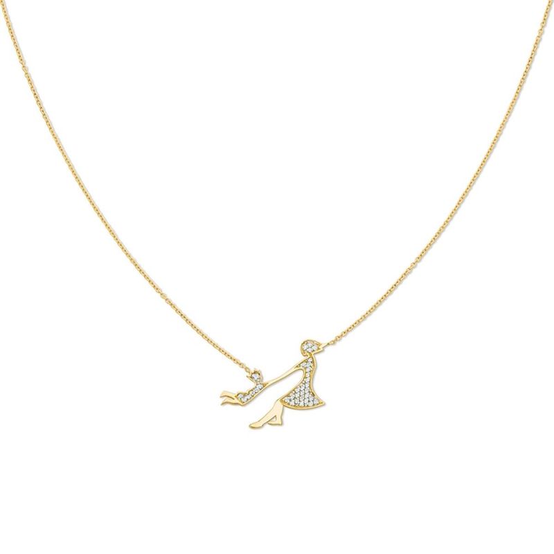 Colar em ouro amarelo e diamantes - Mam e Filhinho 0