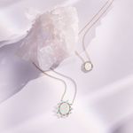 Colar em ouro amarelo  ametistas  citrinos  turmalinas rosas  top zios azuis e madrep rola - Nossa Senhora Aparecida - Religioso 3