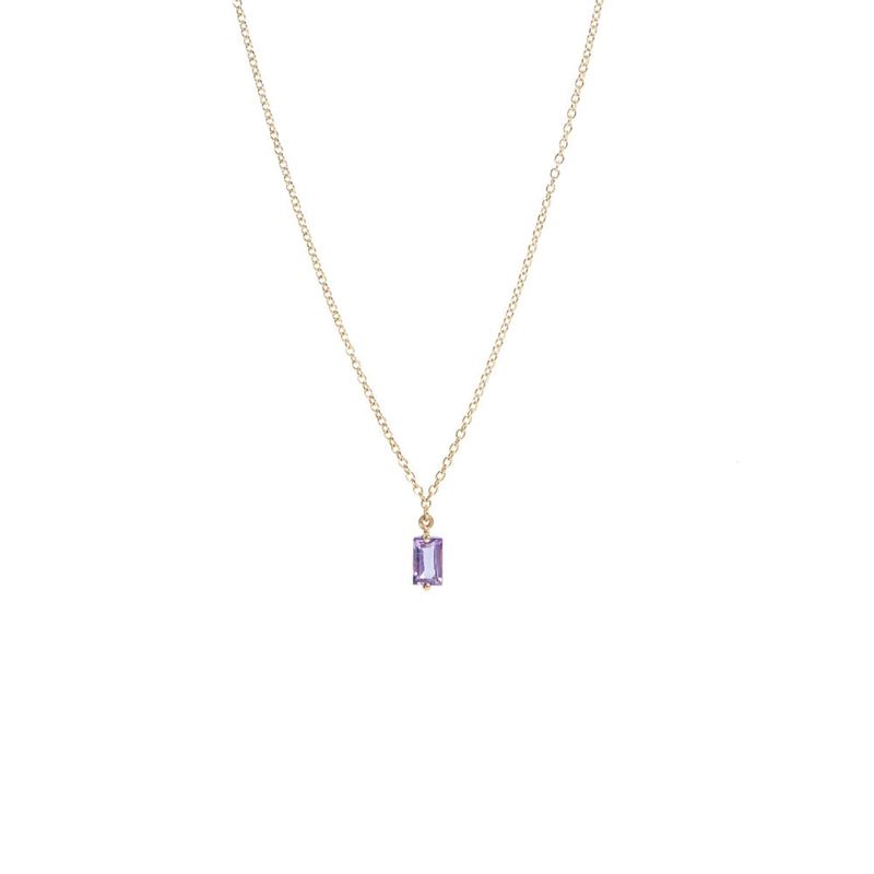Colar em ouro amarelo e ametista - Baguette 0