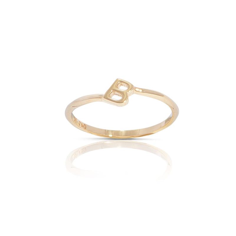 Anel em ouro amarelo - B - Sopa de Letrinhas 0