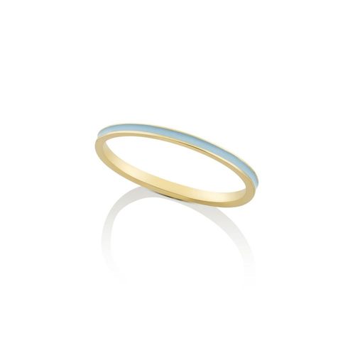 Anel em ouro amarelo e esmalte verde - Be Fun