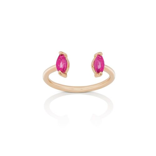 Anel em ouro rosa e rubis - Happy Days