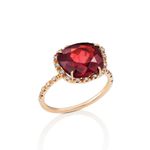 Anel em ouro rosa  diamantes e granada - Aquarela 0