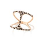 Anel em ouro rosa e diamantes brown - Happy Hour 0