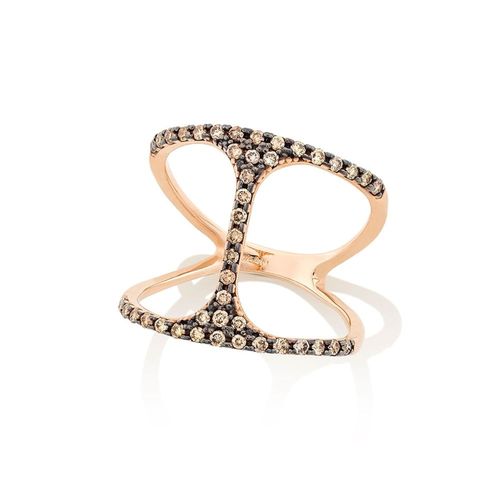 Anel em ouro rosa e diamantes brown - Happy Hour