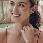 Anel em ouro amarelo  diamante e esmalte azul e branco - Olho Grego 1