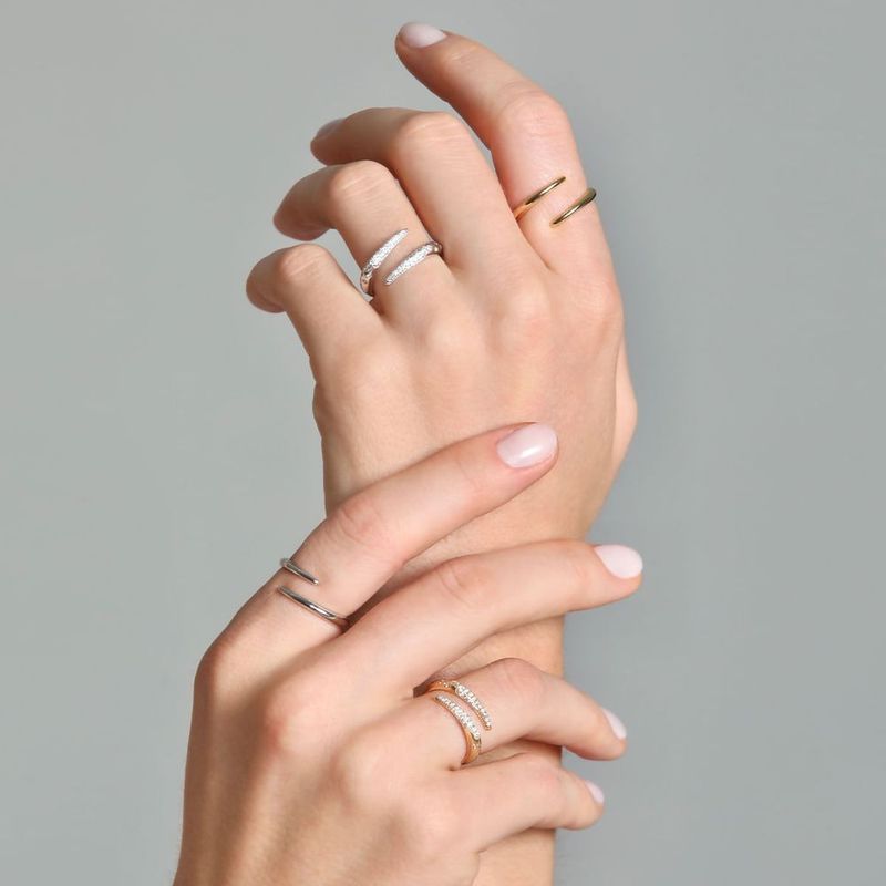 Anel em ouro branco - Linha da Vida 1