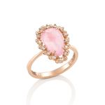 Anel em ouro rosa  quartzo rosa e diamantes - Eva 0