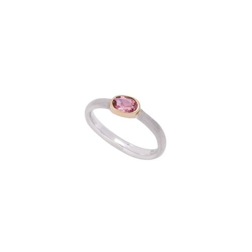 Anel em prata, ouro amarelo e turmalina rosa - summer time - Oceano