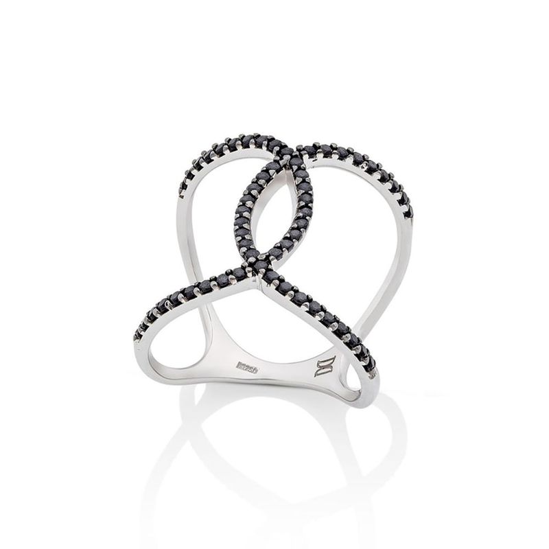 Anel em ouro branco e espin lios - Together 0