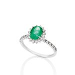 Anel em ouro branco  esmeralda e diamantes - Jardim Das Esmeraldas 0