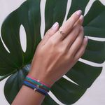 Anel em ouro amarelo  tzavoritas e safiras - Rainbow 1