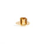 Anel em ouro amarelo e citrino - Emerald Cut 1