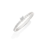 Anel em ouro branco e diamante - solit rio - Be Happy 0