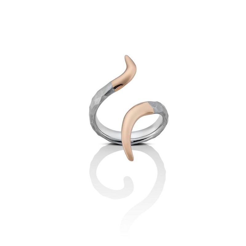 Anel em prata e ouro rosa - Serpente 0