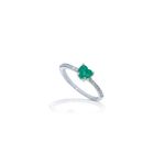 Anel em ouro branco  esmeralda e diamantes - esmerald - Classic 0