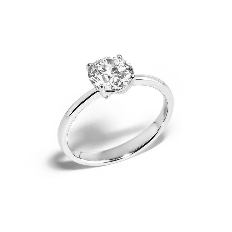 Anel em ouro branco e diamante - Solit rio 0
