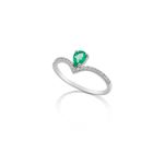 Anel em ouro branco  esmeralda e diamantes - Victory 0