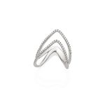 Anel em ouro branco e diamantes - enseada - Oceano 0