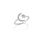 Anel em ouro branco e diamantes - Sky 0