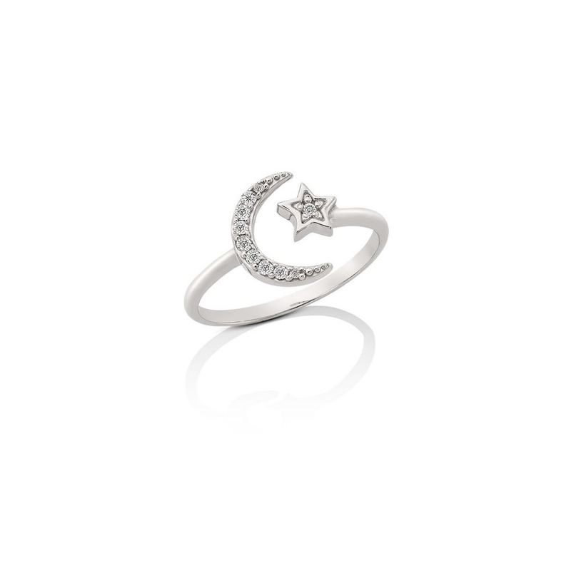 Anel em ouro branco e diamantes - Sky 0