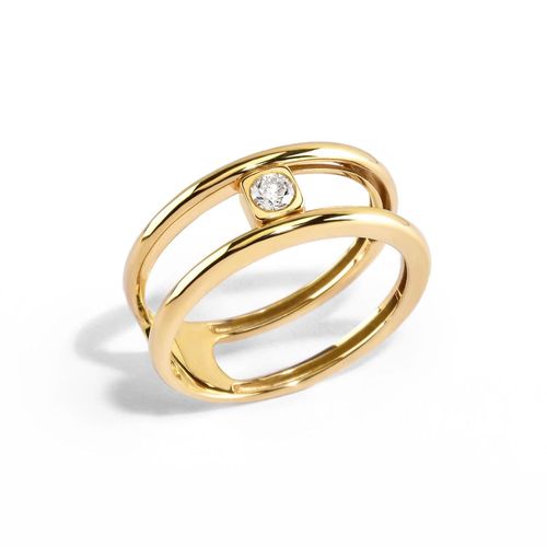 Anel em ouro amarelo e diamante - Brilho Meu