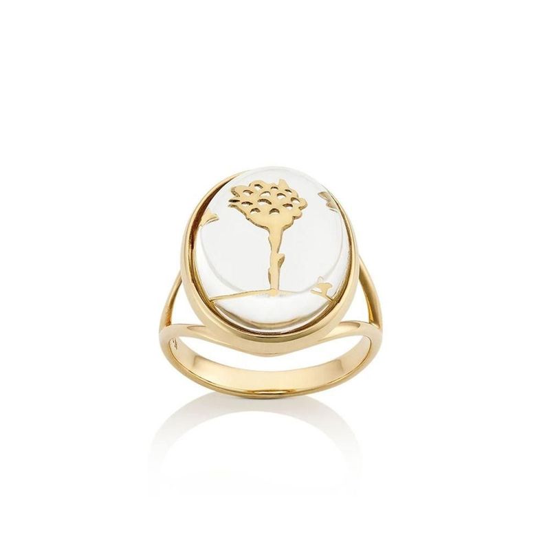 Anel em ouro amarelo e cristal - redoma - O Pequeno Principe 0