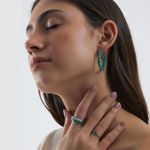 Anel em ouro branco  esmeralda e diamantes - esmerald - Classic 1