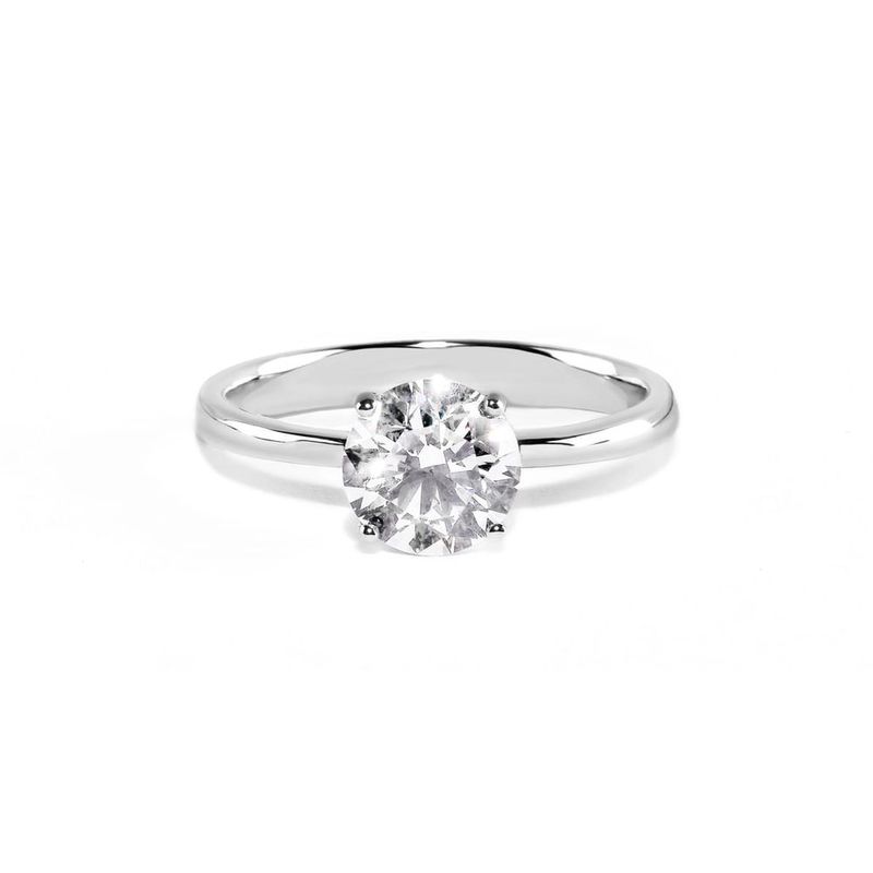 Anel em ouro branco e diamante - Solit rio 1