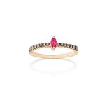 Anel em ouro rosa  rubi e diamantes dark brown - Happy Days 0