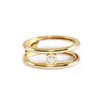 Anel em ouro amarelo e diamante - Brilho Meu 1