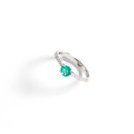 Anel em ouro branco  esmeralda e diamante - Happy Days 0