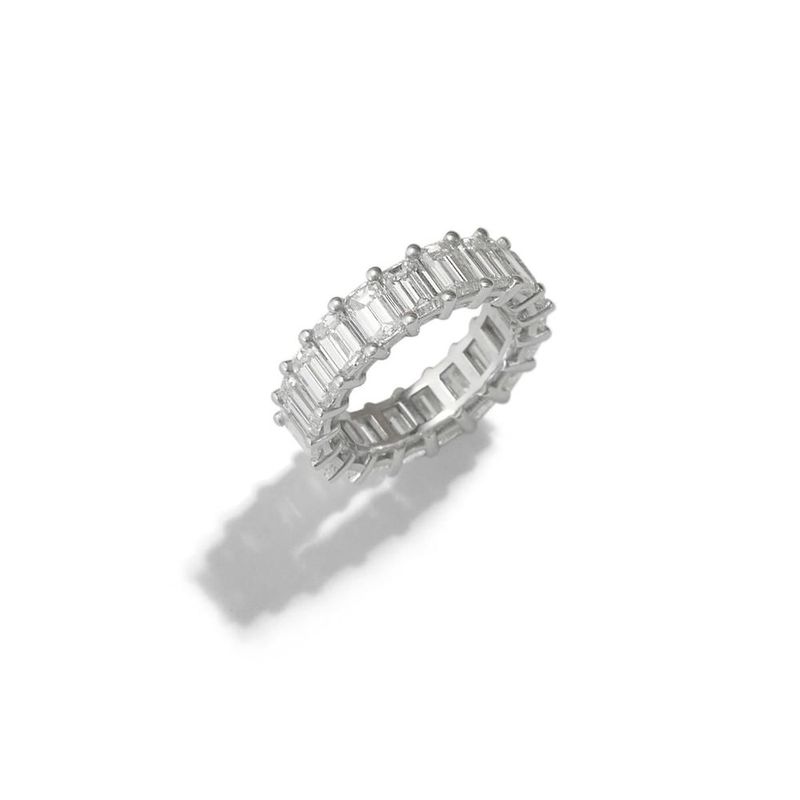 Alianca em ouro branco com diamantes - Emerald Cut                                                                                                     0