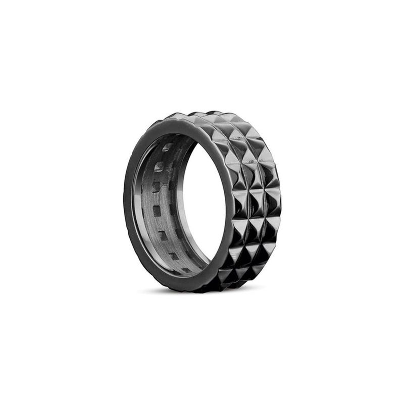 Anel em prata e r dio negro - Stud 0