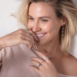 Anel em ouro branco e apatita - Single 1