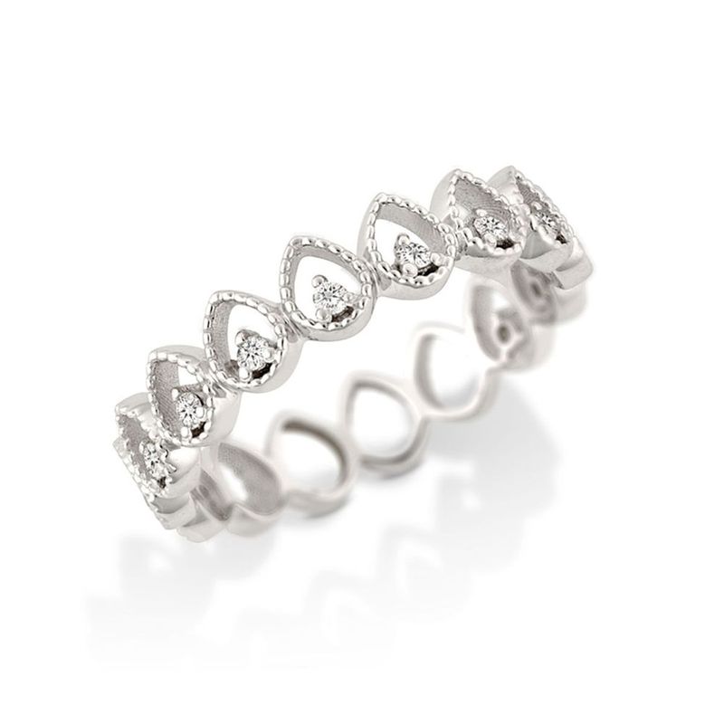 Alian a em ouro branco e diamantes - Orvalho 0