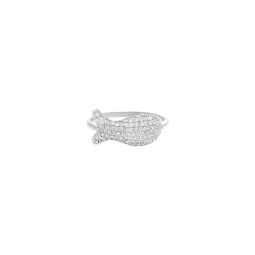 Anel em ouro branco e diamantes - peixinhos - Oceano
