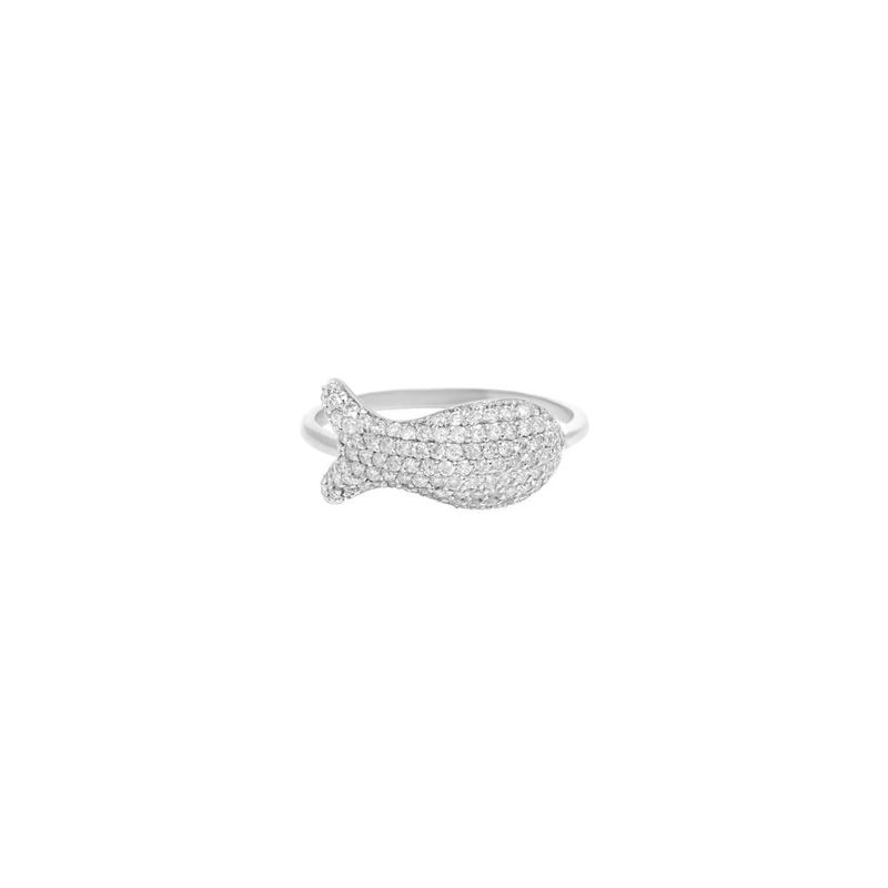 Anel em ouro branco e diamantes - peixinhos - Oceano 0