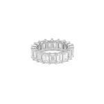 Alianca em ouro branco com diamantes - Emerald Cut                                                                                                     1